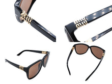 Load image into Gallery viewer, 極美品 MIUMIU ミュウミュウ サングラス サイズ61□12 140 ブラック ゴールド ロゴ金具 16K-90Q 中古 4b007522