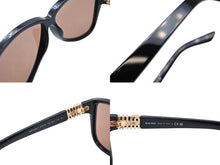 Load image into Gallery viewer, 極美品 MIUMIU ミュウミュウ サングラス サイズ61□12 140 ブラック ゴールド ロゴ金具 16K-90Q 中古 4b007522