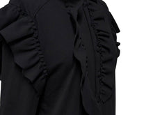 画像をギャラリービューアに読み込む, 極美品 VETEMENTS ヴェトモン 長袖シャツ フリル WE64SH200B ポルトガル製 コットン ブラック サイズS 中古 4b007525