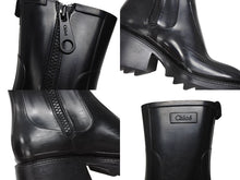 画像をギャラリービューアに読み込む, Chloe クロエ ロングブーツ サイズ38 ラバー ブラック ルーマニア製 美品 中古 4b007538