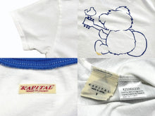 画像をギャラリービューアに読み込む, 新品未使用 KAPITAL キャピタル 20/-天竺 クロップドT (リトルベア&amp;ハーモニーpt) Tシャツ K2506SC230 ブルー サイズ1 中古 4b007542