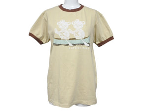 New and unused KAPITAL Capital 20/-Tshirt Ringer T (K'BEARpt) T-shirt K2502SC017 Beige Brown Size 1 Used 4b007546