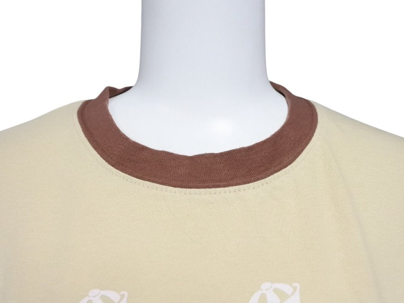 新品未使用 KAPITAL キャピタル 20/-天竺 リンガーT(K'BEARpt) Tシャツ K2502SC017 ベージュ ブラウン サイズ1 中古 4b007546