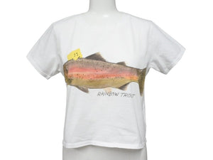 New and unused KAPITAL Capital 20/-T-shirt cropped T-shirt (1 trout PECKISH RAINBOWYpt) T-shirt K2508SC001 White Size 1 Used 4b007548