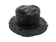 画像をギャラリービューアに読み込む, 新品未使用 KAPITAL キャピタル 11.5oz ブラック×ブラック デニム 老人と海HAT クラッシュリメイク バケットハット EK-1741XH ONE SIZE 中古 4b007549