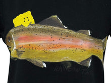 画像をギャラリービューアに読み込む, 新品未使用 KAPITAL キャピタル 20/-天竺 クロップドT(トラウト1匹PECKISH RAINBOWYpt) Tシャツ K2508SC001 ブラック サイズ1 中古 4b007550