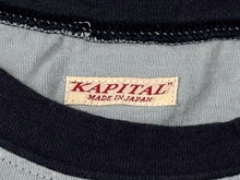 画像をギャラリービューアに読み込む, 新品未使用 KAPITAL キャピタル 20/-天竺 リンガーT(K'BEARpt) Tシャツ K2502SC017 ブラック ブルー サイズ1 中古 4b007551