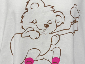 Brand new, unused KAPITAL 20/- jersey V-neck ringer T-shirt (Little Bear)&ハMoni pt) T-shirt K2502SC017 White Brown Size 3 Used 4b007552