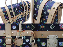 画像をギャラリービューアに読み込む, 新品同様 LOUIS VUITTON × 村上隆 ルイヴィトン ハンドバッグ サックジギャンティック M92056 ブラック マルチ 中古 4b007566