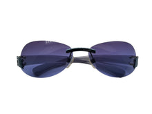 画像をギャラリービューアに読み込む, CHANEL シャネル サングラス サイドココマーク パープルレンズ イタリア製 4037 メタリックブルー金具 美品 中古 4b007574