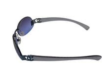 画像をギャラリービューアに読み込む, CHANEL シャネル サングラス サイドココマーク パープルレンズ イタリア製 4037 メタリックブルー金具 美品 中古 4b007574