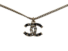 画像をギャラリービューアに読み込む, 極美品 CHANEL シャネル ラインストーン ココマーク ネックレス 16B刻印 重量8.0g メタル ブラック ゴールド金具 中古 4b007575