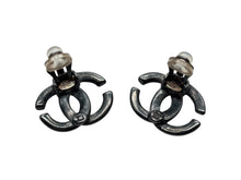 画像をギャラリービューアに読み込む, CHANEL シャネル ココマーク 両耳 イヤリング 04P刻印 5.0g クリア パープル メタル 美品 中古 4b007576