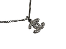 画像をギャラリービューアに読み込む, 極美品 CHANEL シャネル ラインストーン ココマーク ネックレス 09V刻印 重量5.0g シルバー金具 中古 4b007577