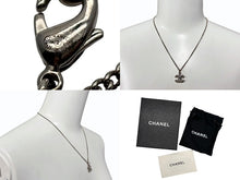 画像をギャラリービューアに読み込む, 極美品 CHANEL シャネル ラインストーン ココマーク ネックレス 09V刻印 重量5.0g シルバー金具 中古 4b007577