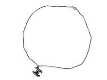 画像をギャラリービューアに読み込む, CHANEL シャネル ココマーク ラインストーン ネックレス 05P刻印 重量6.0g ブラック シルバー金具 美品 中古 4b007578