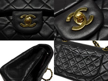 画像をギャラリービューアに読み込む, 極美品 CHANEL シャネル マトラッセ23 Wフラップ Wチェーンショルダーバッグ A01113 2番台 ココマーク ラムスキン ブラック 中古 4b007593