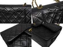 画像をギャラリービューアに読み込む, 極美品 CHANEL シャネル マトラッセ23 Wフラップ Wチェーンショルダーバッグ A01113 2番台 ココマーク ラムスキン ブラック 中古 4b007593