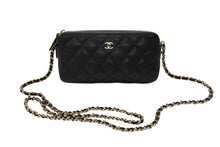 画像をギャラリービューアに読み込む, 新品未使用 CHANEL シャネル チェーンショルダーウォレット A82527 28番台 キャビアスキン ココマーク ブラック ゴールド金具 中古 4b007594