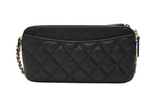 画像をギャラリービューアに読み込む, 新品未使用 CHANEL シャネル チェーンショルダーウォレット A82527 28番台 キャビアスキン ココマーク ブラック ゴールド金具 中古 4b007594
