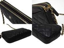 画像をギャラリービューアに読み込む, 新品未使用 CHANEL シャネル チェーンショルダーウォレット A82527 28番台 キャビアスキン ココマーク ブラック ゴールド金具 中古 4b007594