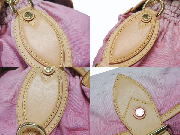 極美品 LOUIS VUITTON ルイヴィトン ショルダーバッグ モノグラムデニムサンシャイン M93183 ピンク ホワイト ゴールド金具 中古 4b007598
