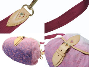 極美品 LOUIS VUITTON ルイヴィトン ショルダーバッグ モノグラムデニムサンシャイン M93183 ピンク ホワイト ゴールド金具 中古 4b007598