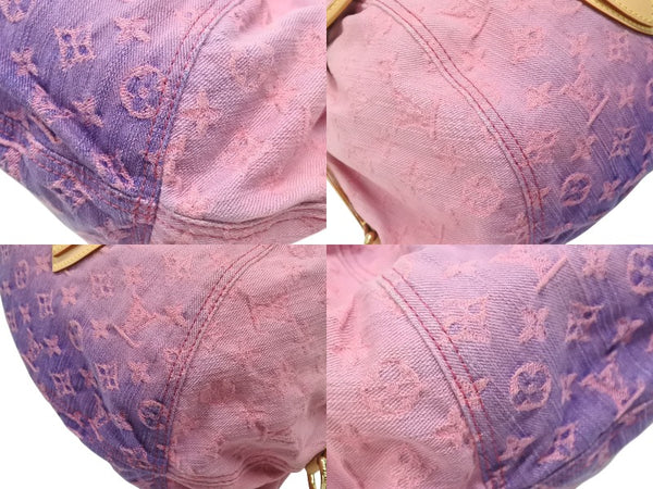 極美品 LOUIS VUITTON ルイヴィトン ショルダーバッグ モノグラムデニムサンシャイン M93183 ピンク ホワイト ゴールド金具 中古 4b007598