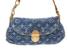 Load image into Gallery viewer, 極美品 LOUIS VUITTON ルイヴィトン ミニプリーティ ハンドバッグ M95050 モノグラムデニム レザー ブルー 中古 4b007599