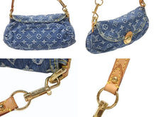 Load image into Gallery viewer, 極美品 LOUIS VUITTON ルイヴィトン ミニプリーティ ハンドバッグ M95050 モノグラムデニム レザー ブルー 中古 4b007599