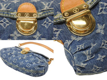 Load image into Gallery viewer, 極美品 LOUIS VUITTON ルイヴィトン ミニプリーティ ハンドバッグ M95050 モノグラムデニム レザー ブルー 中古 4b007599