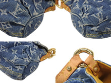 Load image into Gallery viewer, 極美品 LOUIS VUITTON ルイヴィトン ミニプリーティ ハンドバッグ M95050 モノグラムデニム レザー ブルー 中古 4b007599