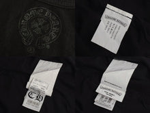 画像をギャラリービューアに読み込む, 極美品 CHROME HEARTS クロムハーツ V字ネック 半袖Ｔシャツ ホースシュー U.S.A製 コットン ブラック ホワイト サイズS 中古 4b007600