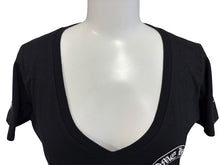 画像をギャラリービューアに読み込む, 極美品 CHROME HEARTS クロムハーツ V字ネック 半袖Ｔシャツ ホースシュー U.S.A製 コットン ブラック ホワイト サイズS 中古 4b007600