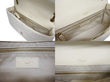 Load image into Gallery viewer, 極美品 YVES SAINT LAURENT イヴサンローラン テリーパッチワーク モノグラム ジェイミー ショルダーバッグ ホワイト ゴールド金具 中古 4b007611