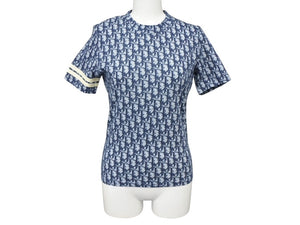 CHRISTIAN DIOR クリスチャンディオール 半袖Tシャツ 2P12155050 サイズ36 トロッター柄 ネイビー ガリアーノ期 美品 中古 4b007615