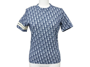 CHRISTIAN DIOR クリスチャンディオール 半袖Tシャツ 2P12155050 サイズ36 トロッター柄 ネイビー ガリアーノ期 美品 中古 4b007615