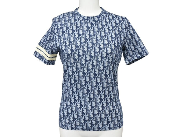 CHRISTIAN DIOR クリスチャンディオール 半袖Tシャツ 2P12155050 サイズ36 トロッター柄 ネイビー ガリアーノ期 美品 中古 4b007615