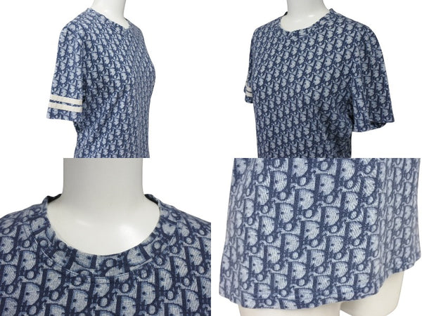 CHRISTIAN DIOR クリスチャンディオール 半袖Tシャツ 2P12155050 サイズ36 トロッター柄 ネイビー ガリアーノ期 美品 中古 4b007615