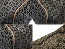 画像をギャラリービューアに読み込む, FENDI フェンディ ショルダーバッグ ズッキーノ柄 ベージュ 内ポケット キャンバス レザー 美品 中古 4b007616
