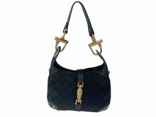画像をギャラリービューアに読み込む, 極美品 GUCCI グッチ ニュージャッキー ワンショルダーバッグ 120885 214397 GGキャンバス レザー ブラック ゴールド金具 中古 4b007618
