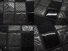画像をギャラリービューアに読み込む, 極美品 CHANEL シャネル トートバッグ チョコバー アイコン 10番台 レザー 異素材MIX ブラック シルバー金具 中古 4b007619