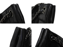 画像をギャラリービューアに読み込む, 極美品 CHANEL シャネル トートバッグ チョコバー アイコン 10番台 レザー 異素材MIX ブラック シルバー金具 中古 4b007619