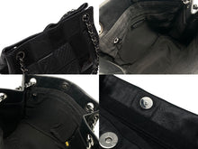 画像をギャラリービューアに読み込む, 極美品 CHANEL シャネル トートバッグ チョコバー アイコン 10番台 レザー 異素材MIX ブラック シルバー金具 中古 4b007619