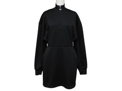 Very Good Condition PRADA Sweat One Piece Dress 2023 WS15420 Triangle Logo Black Silver Hardware Used 4b007621