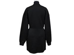 Very Good Condition PRADA Sweat One Piece Dress 2023 WS15420 Triangle Logo Black Silver Hardware Used 4b007621