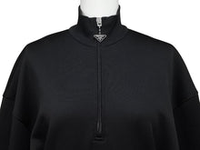 画像をギャラリービューアに読み込む, 極美品 PRADA プラダ スウェット ワンピース ドレス 2023 WS15420 トライアングルロゴ ブラック シルバー金具 中古 4b007621