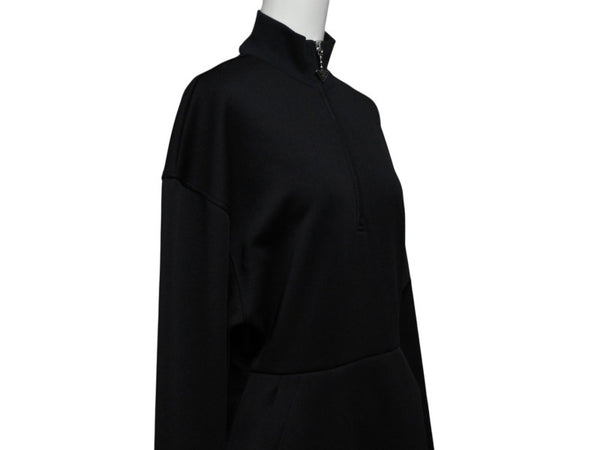 Very Good Condition PRADA Sweat One Piece Dress 2023 WS15420 Triangle Logo Black Silver Hardware Used 4b007621