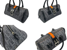 画像をギャラリービューアに読み込む, 極美品 CHRISTIAN DIOR クリスチャンディオール トロッターライン ハンドバッグ 02-B0-1015 ネイビー オレンジ シルバー金具 中古 4b007623