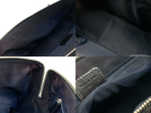 画像をギャラリービューアに読み込む, 極美品 CHRISTIAN DIOR クリスチャンディオール トロッターライン ハンドバッグ 02-B0-1015 ネイビー オレンジ シルバー金具 中古 4b007623